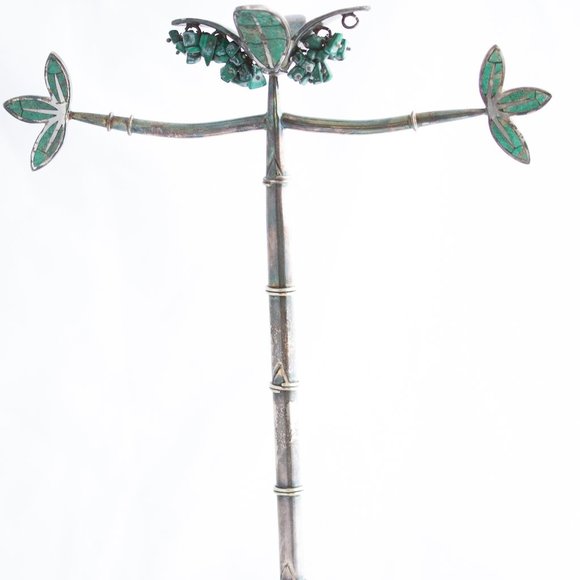 Emilia Castillo Silver Necklace Stand w/ Turquoise. - Picture 1 of 6